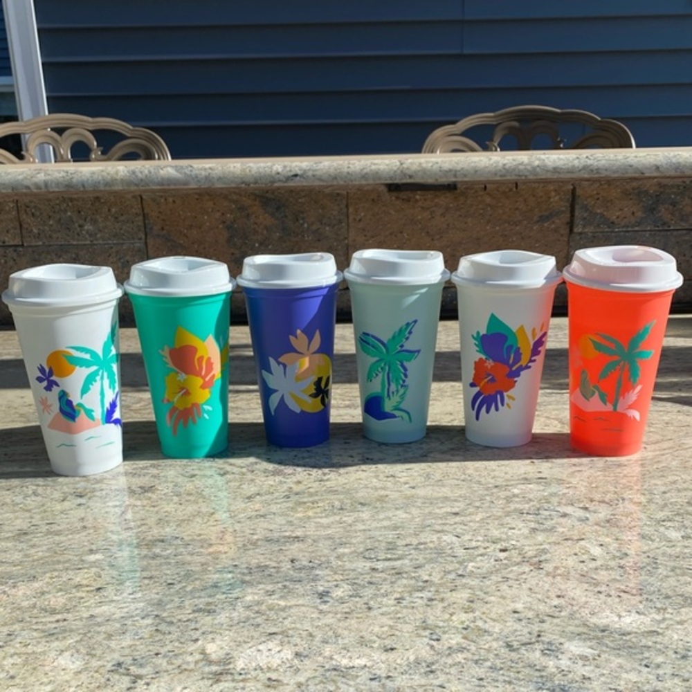 Starbuck Summer 2020 Hot/Cold Hawaiian Cup. I HAVE A WHITE & A LIGHT GREEN LEFT
